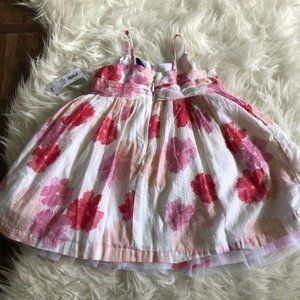 Dress Pink Floral Diaper Cover  6-12 M NWT